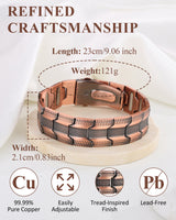 MagnetNova men's tire-inspired copper magnetic bracelet – product image 6