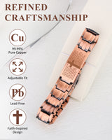 MagnetNova men's cross design copper magnetic bracelet – product image 4