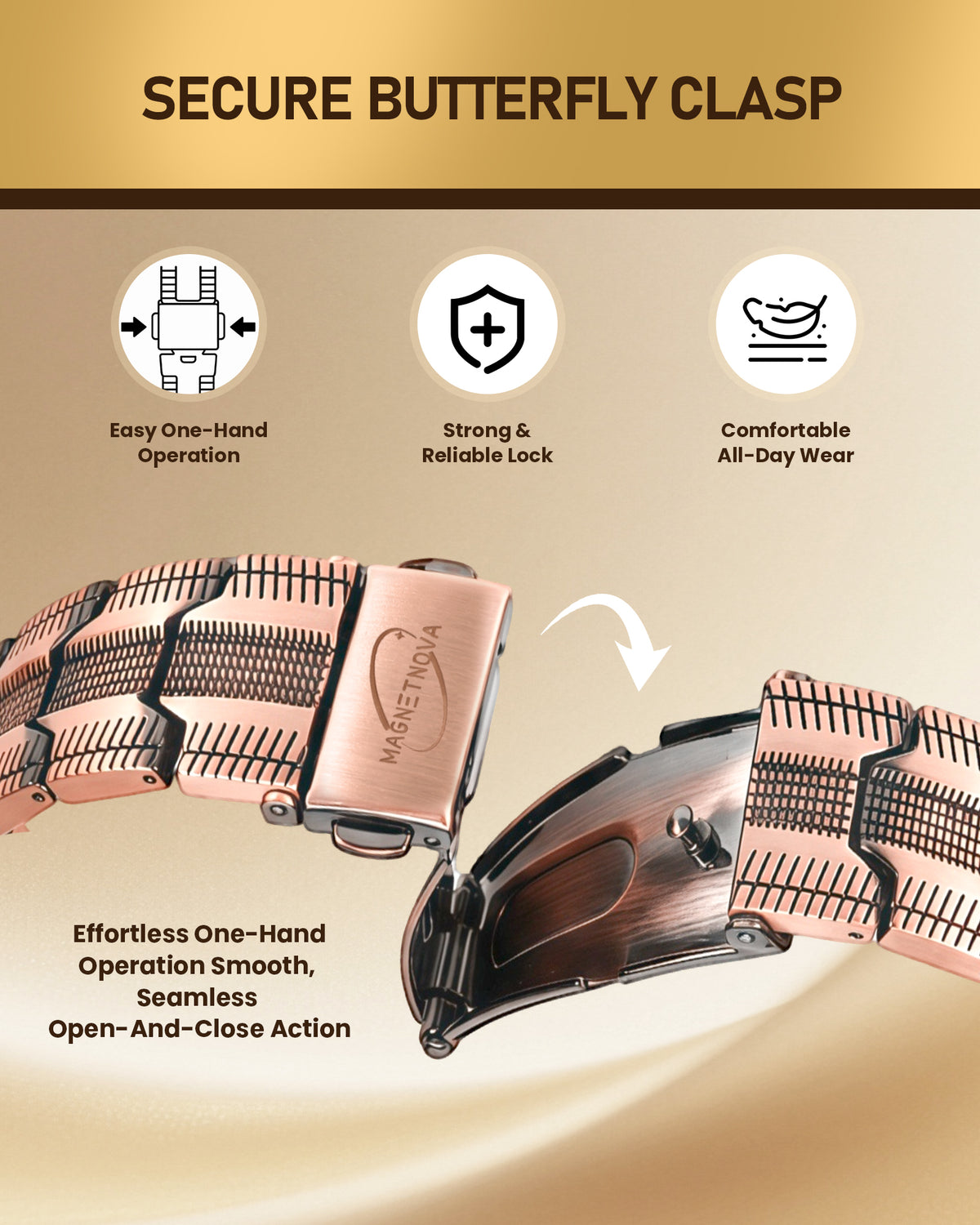 MagnetNova men's tire-inspired copper magnetic bracelet – product image 3