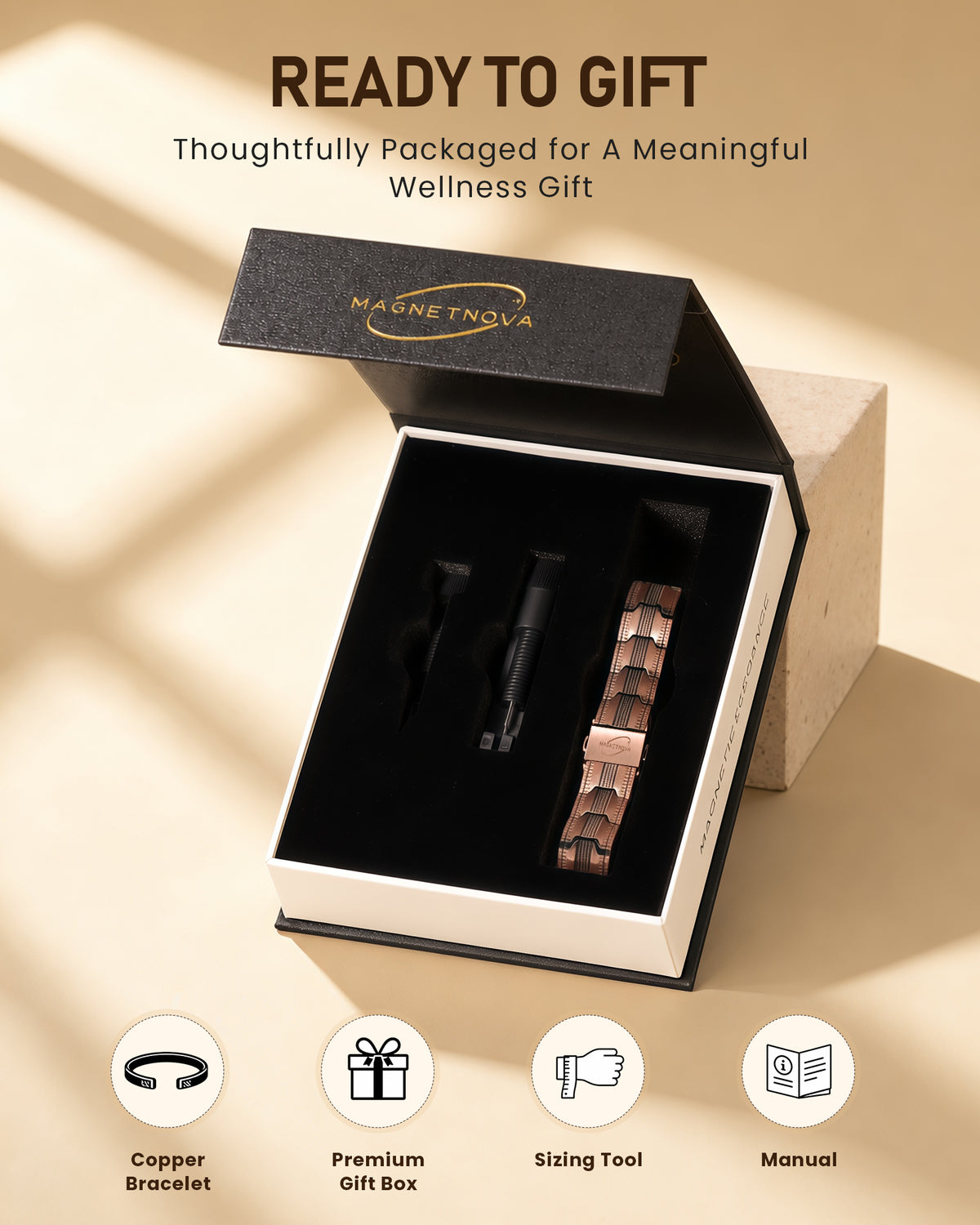 MagnetNova men's tire-inspired copper magnetic bracelet – product image 9