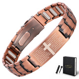 MagnetNova men's cross design copper magnetic bracelet – product image 2