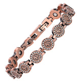 MagnetNova women's copper bracelet with CZ stones and Tree of Life design