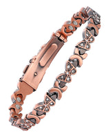 MagnetNova women's copper magnetic bracelet with butterfly and CZ stone design